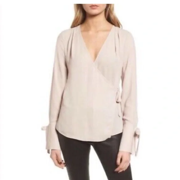 Textured Wrap Trouve Wrap Top RARE! ZARA CROCHET Lace Ecru Crop